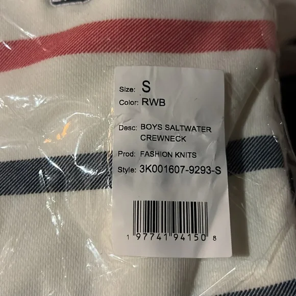 Vineyard Vines White and Blue Striped Kids Sweater - Picture 4 of 5